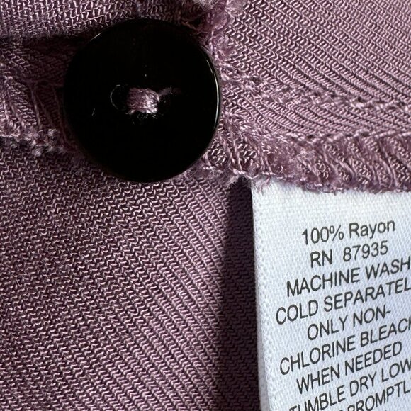 LOGO by Lori Goldstein Oversized Tunic Lilac Popover Henley Side Pockets  Size 8 - Picture 8 of 8